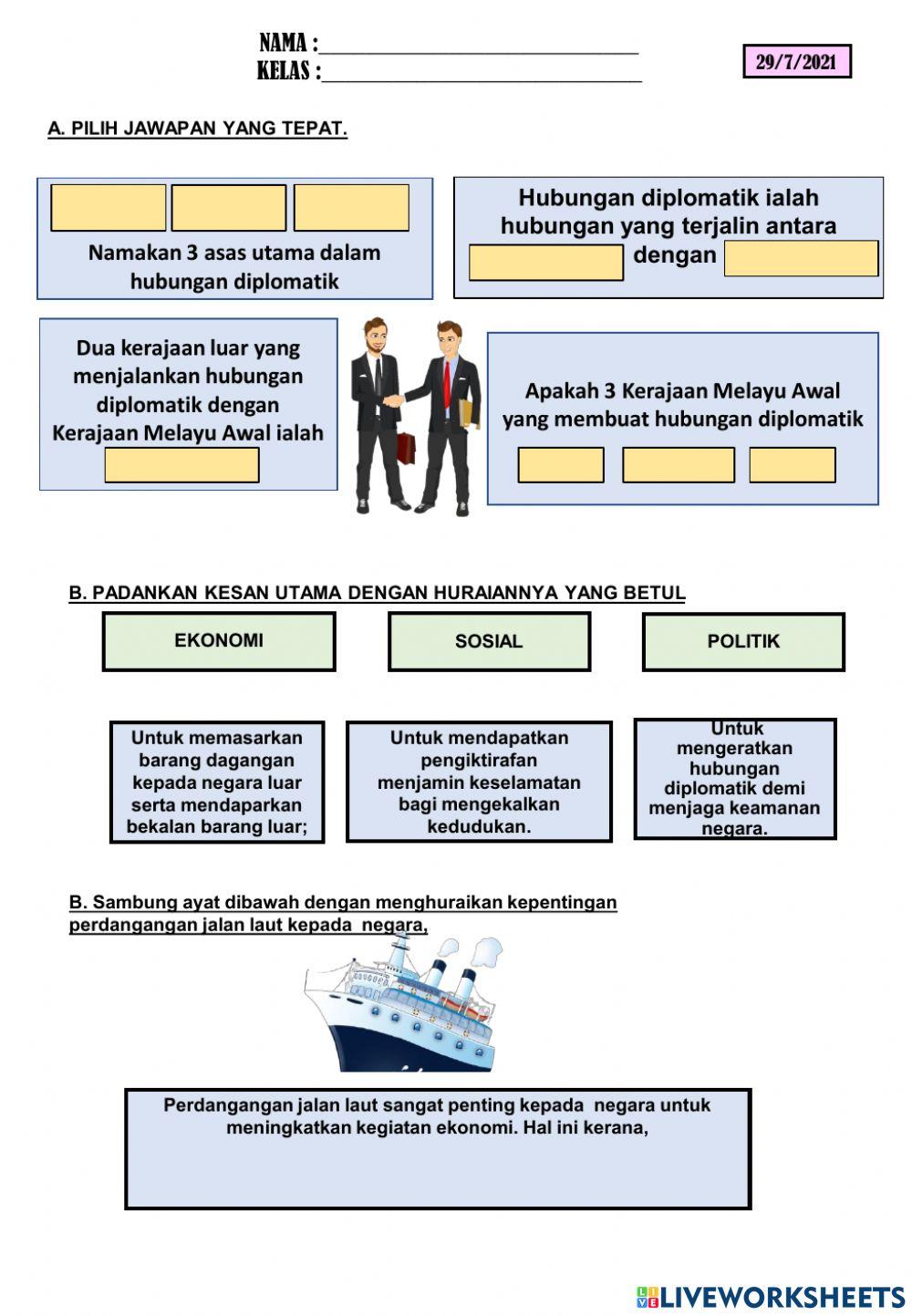 Hubungan diplomatik kerajaan melayu awal