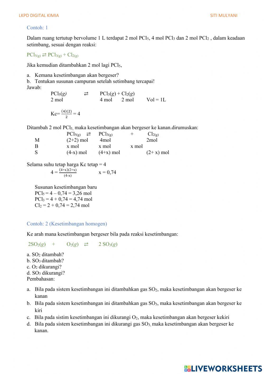 Pergeseran Kesetimbangan