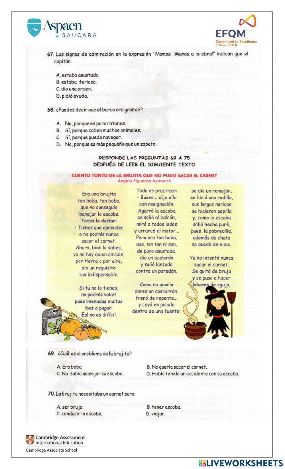 Guia 43 comprensión de lectura 3A