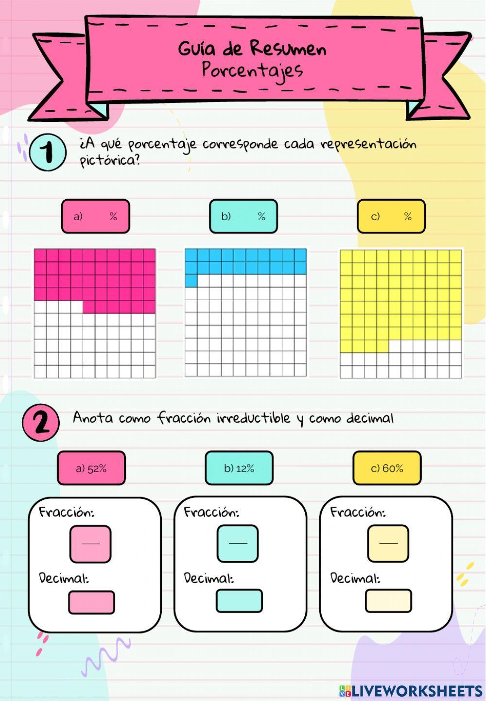 Guía de Resumen: Porcentajes