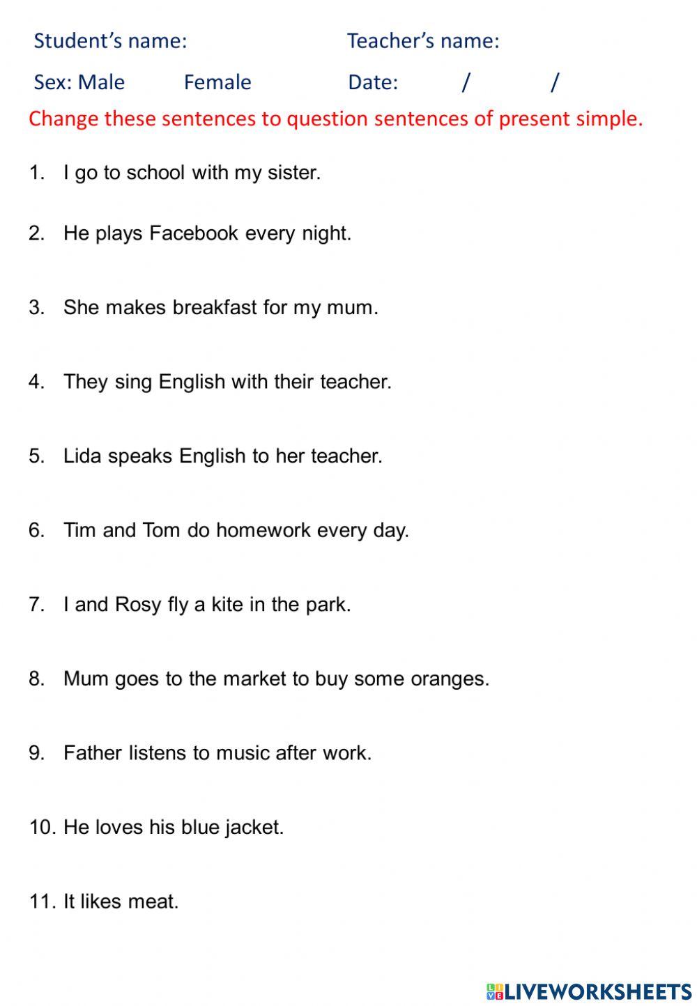 Question of present simple