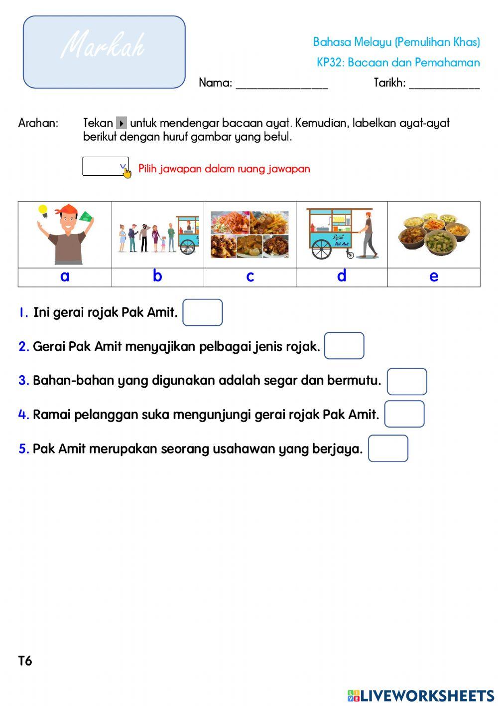 Bacaan dan Pemahaman T6