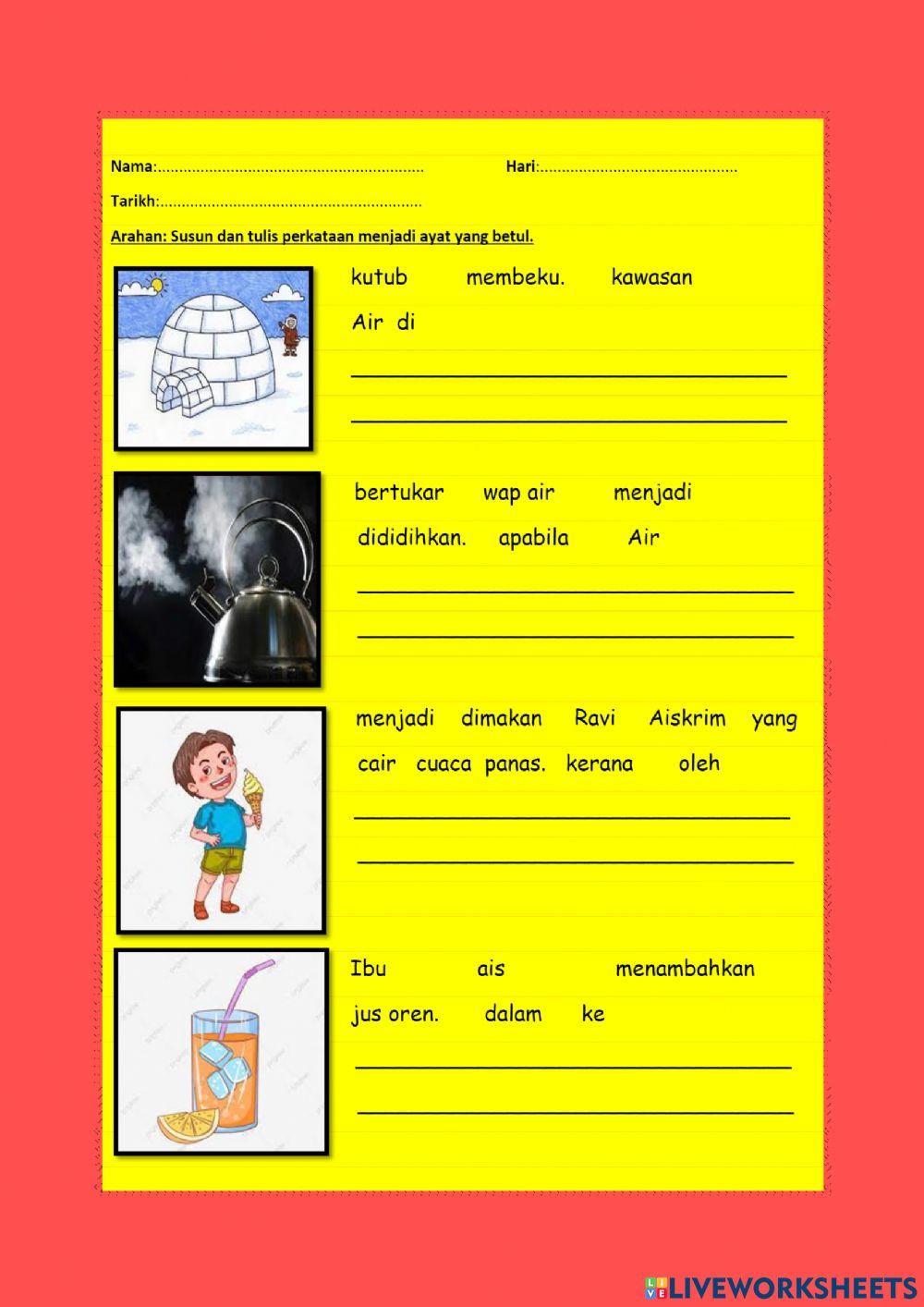 Amalan bahasa melayu - air Amalan bahasa melayu - air