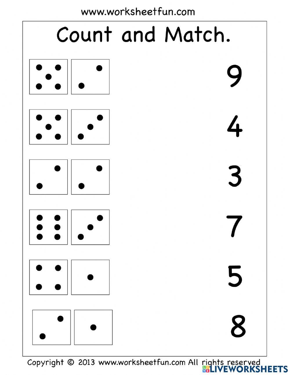 Maths worksheet worksheet for Nursery | Live Worksheets