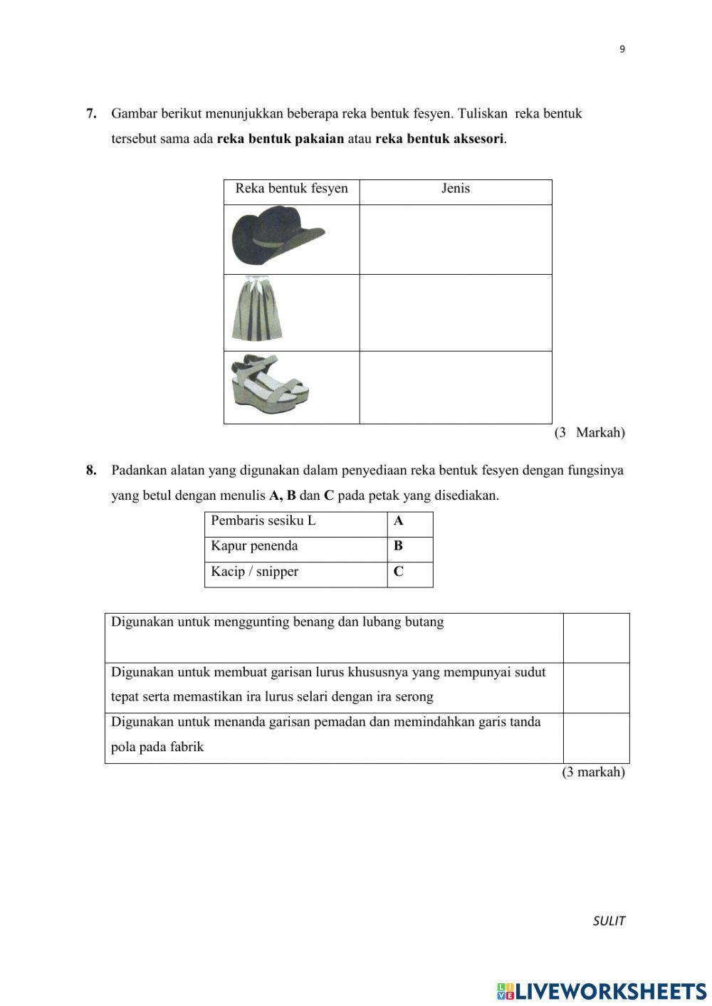 Bahagian b rbt tingkatan 2 peperiksaan pertengahan tahun 2021