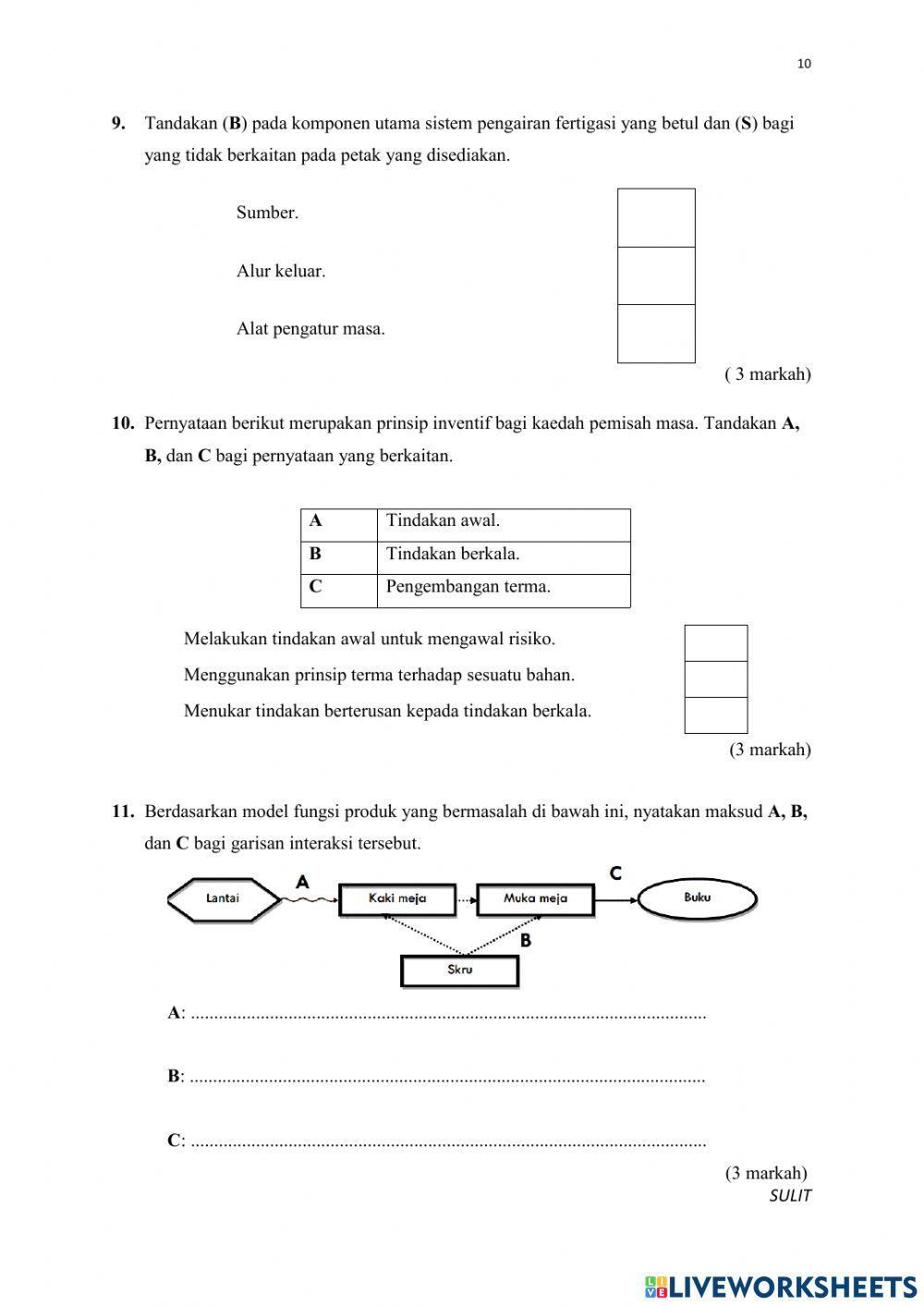 Bahagian b rbt tingkatan 2 peperiksaan pertengahan tahun 2021