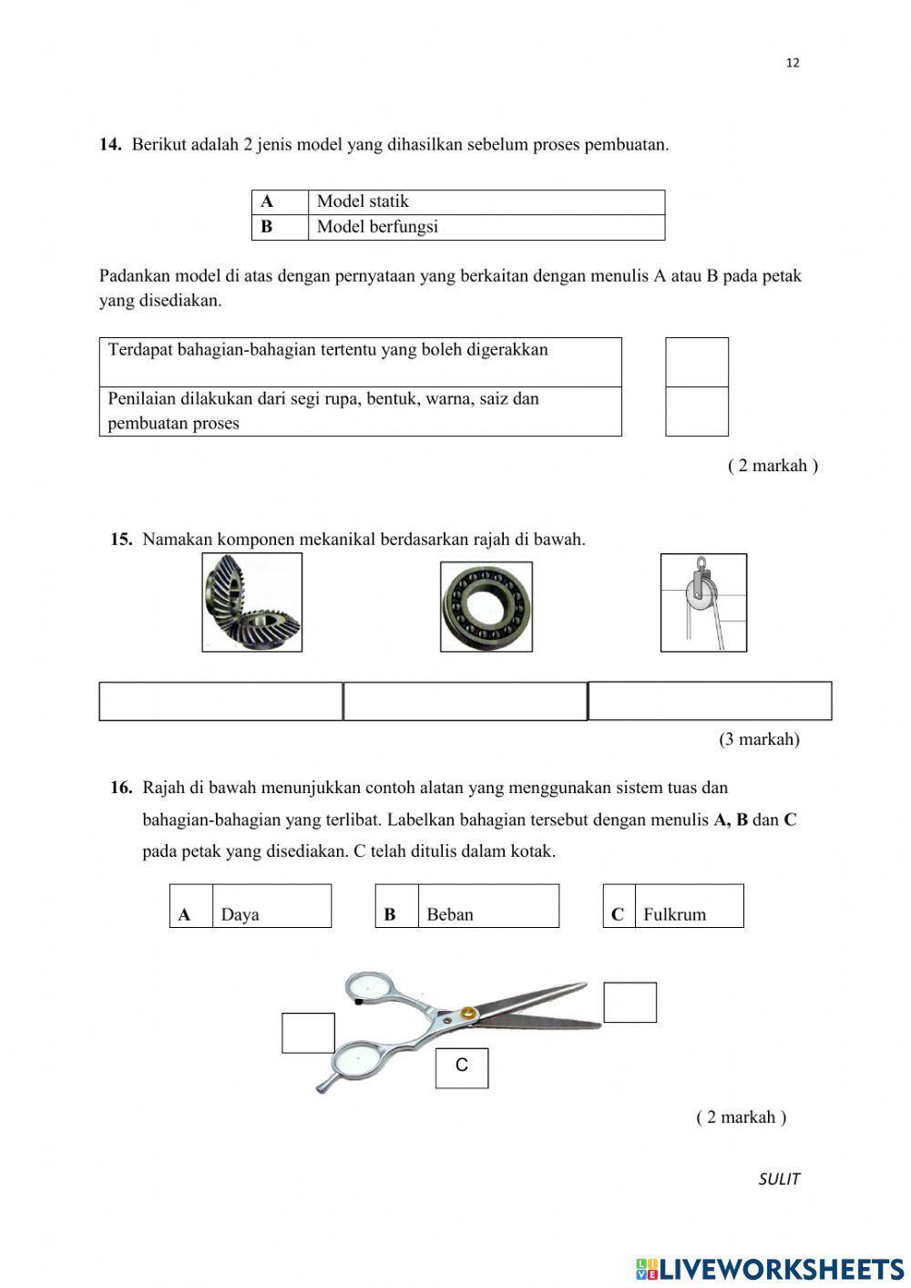 Bahagian b rbt tingkatan 2 peperiksaan pertengahan tahun 2021
