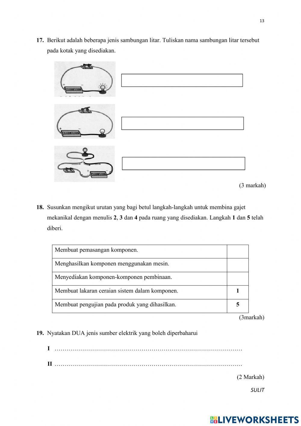 Bahagian b rbt tingkatan 2 peperiksaan pertengahan tahun 2021