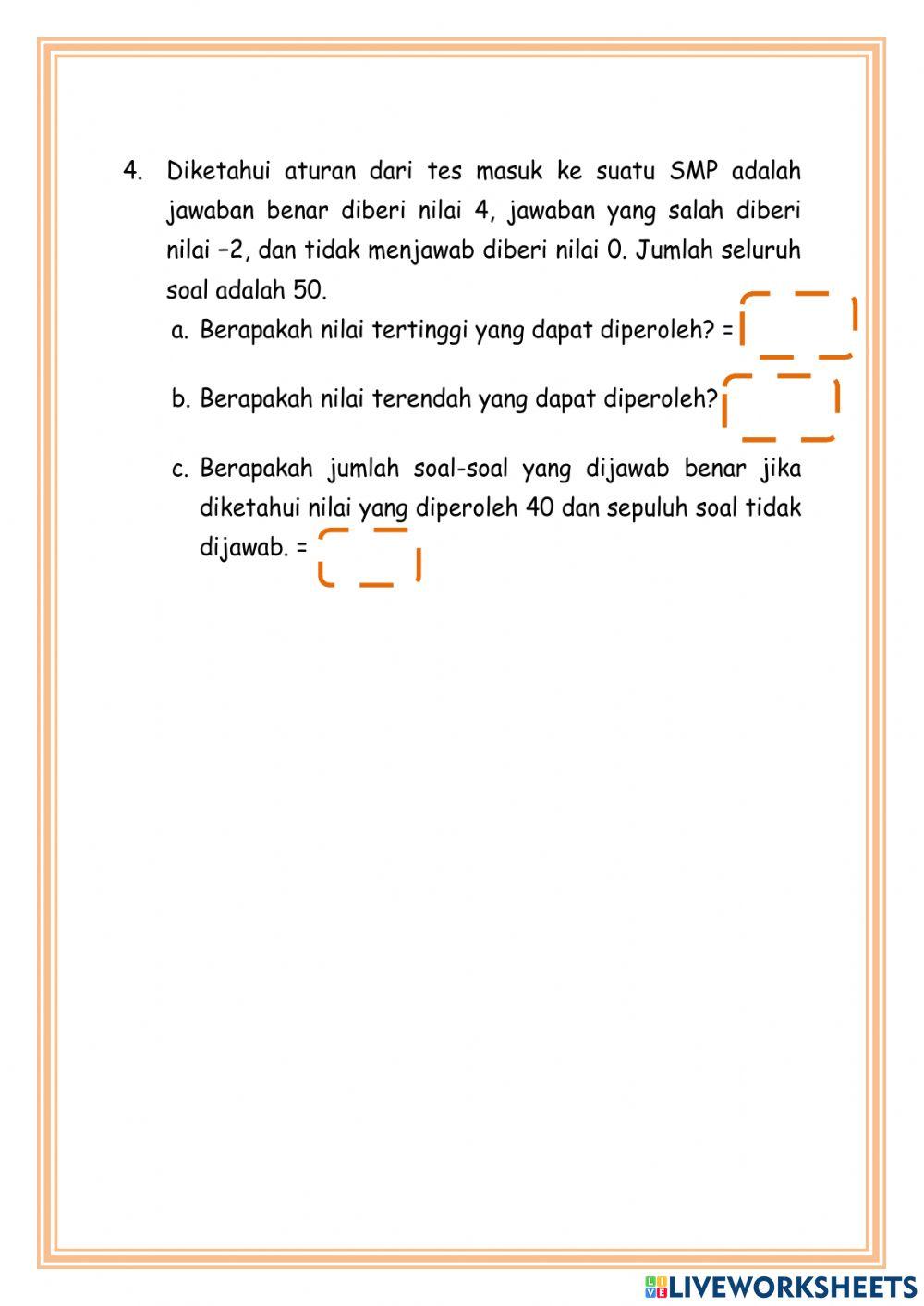 Operasi Hitung Bilangan Bulat