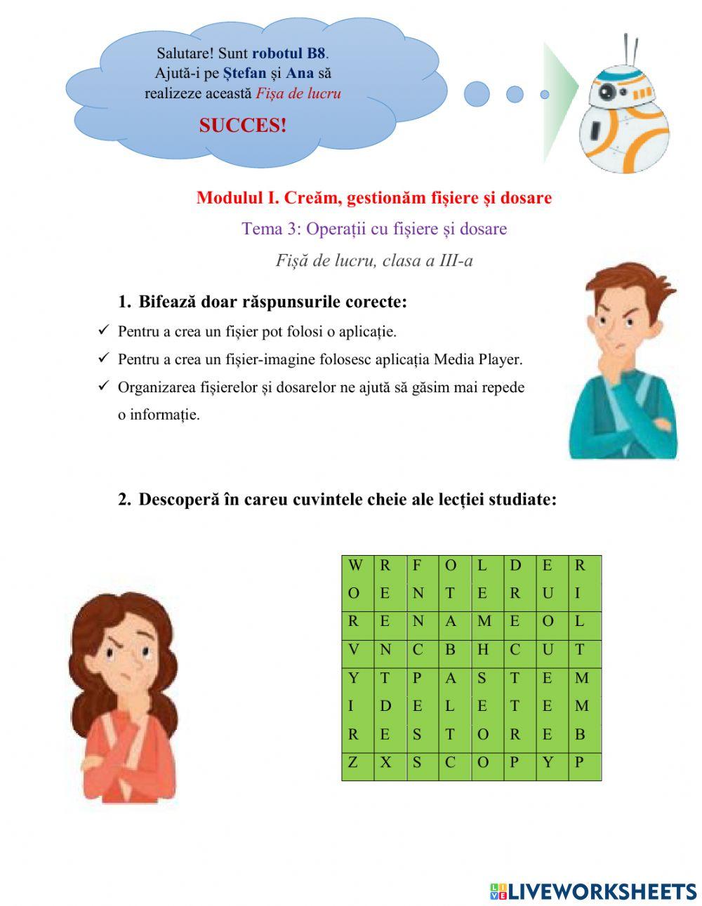 Operații cu fișiere și dosare