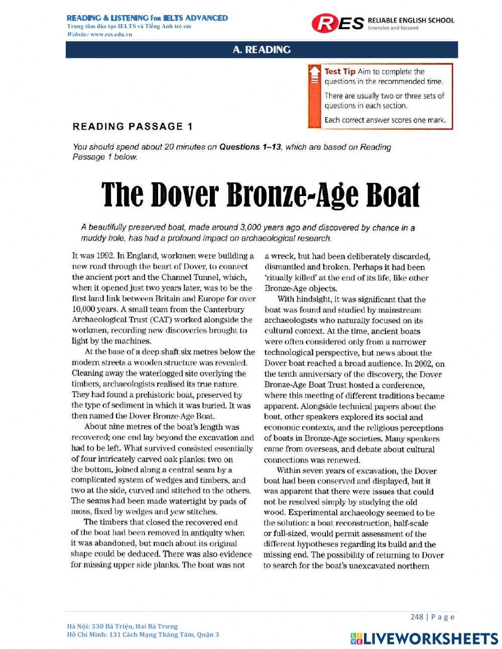 Is les 11 THE DOVER BRONZE worksheet | Live Worksheets