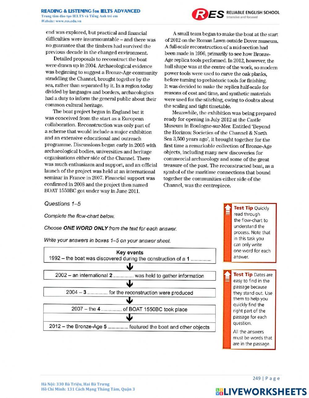 Is les 11 THE DOVER BRONZE worksheet | Live Worksheets