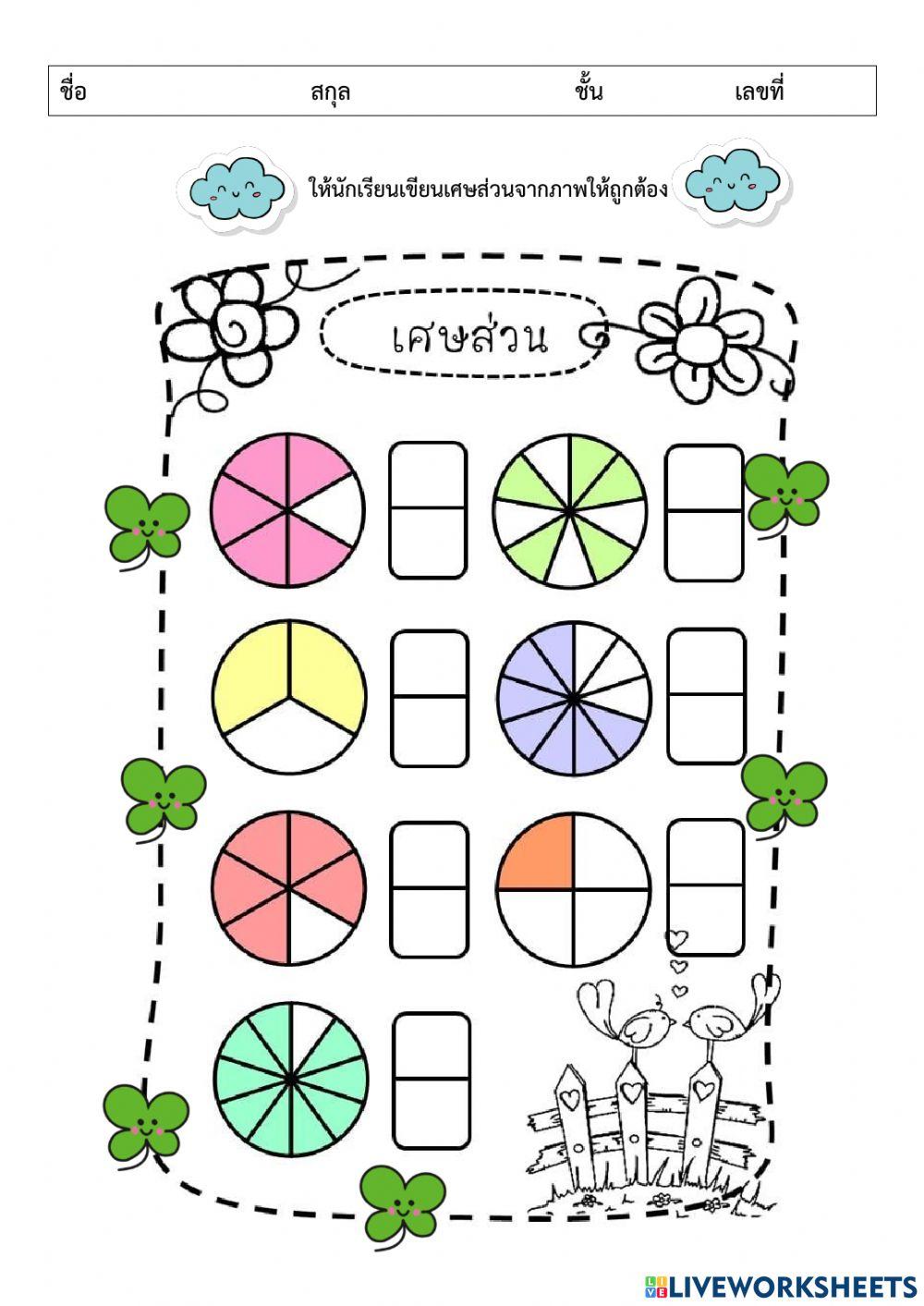 เขียนเศษส่วนจากภาพ