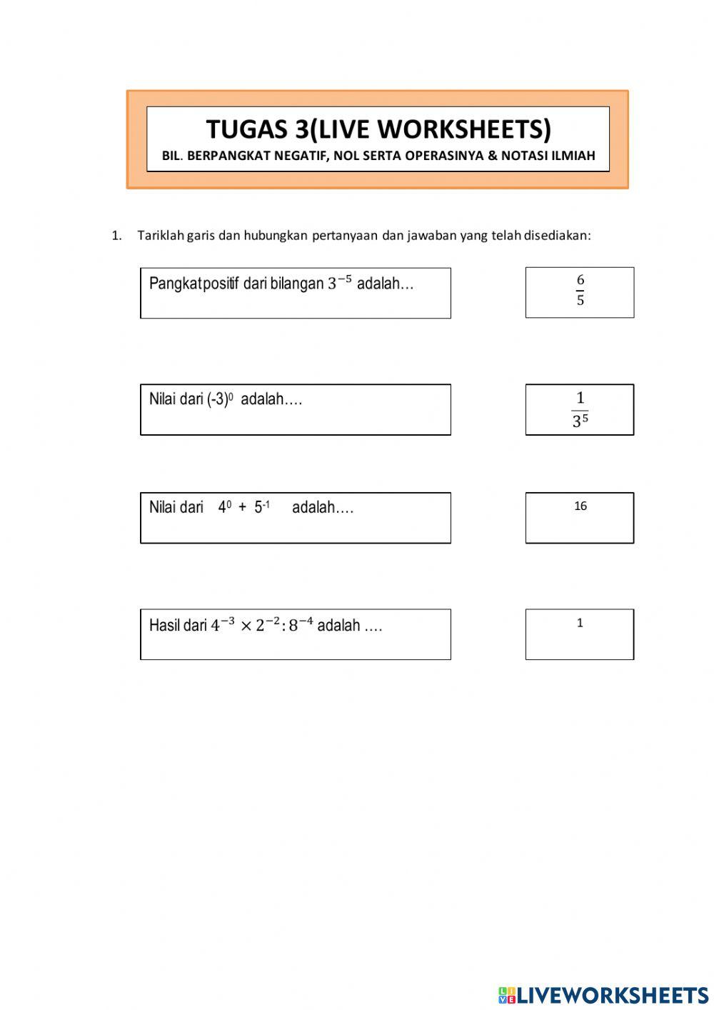 Bil. berpangkat negatif, nol & bentuk baku