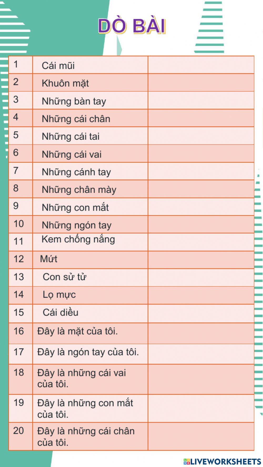 Dò bài lớp 3 30-7