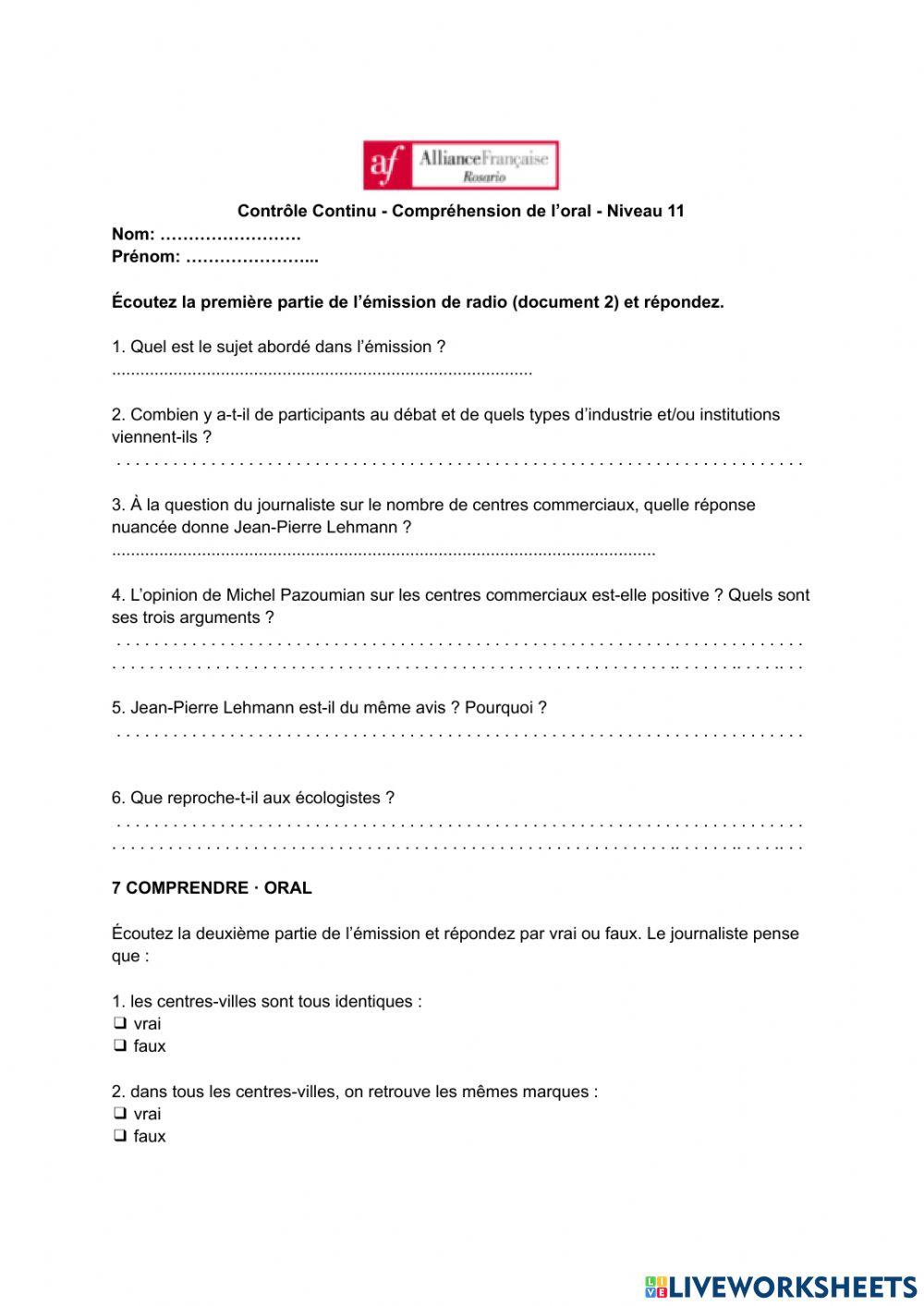 Contrôle continu - N11