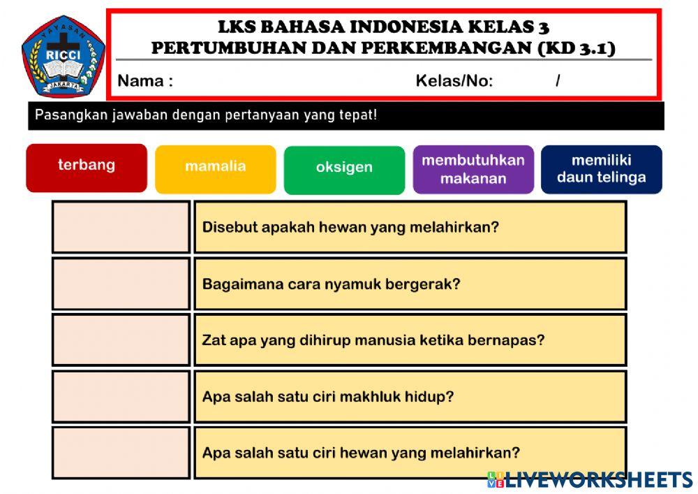3.1 Pertumbuhan dan Perkembangan Makhluk Hidup Kelas 3