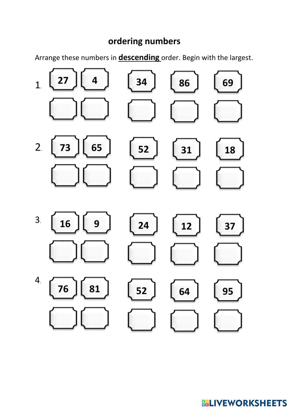 Arrange the numbers