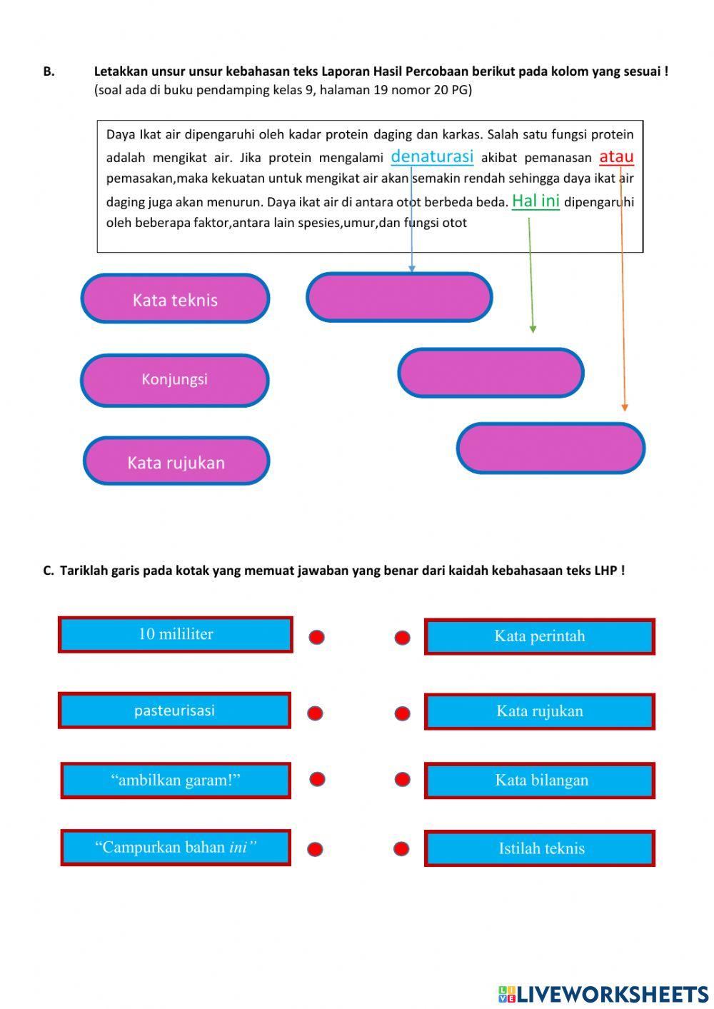 LCKPD Teks LHP kelas 9 (kaidah Kebahasaan)