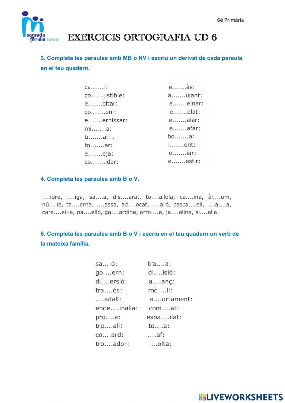 Exercicis Ortografia UD6