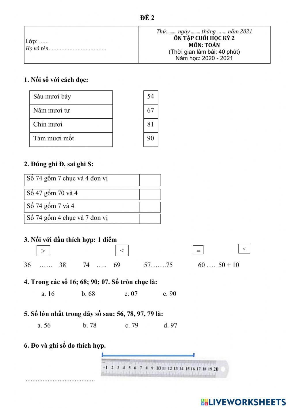 Ôn tập toán-bài 1