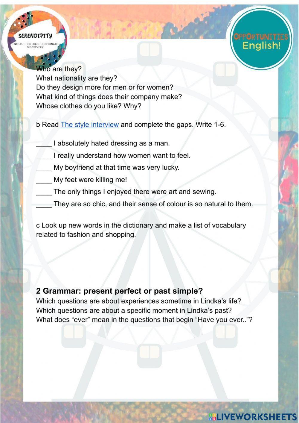 Unit 4B, pre intermediate