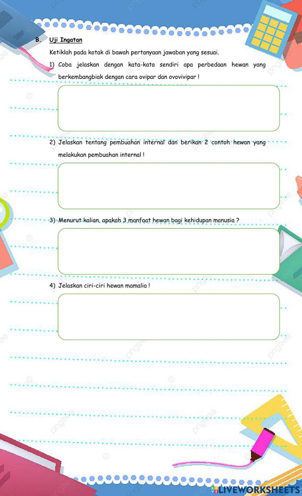 Latihan Online IPA - Subtema 2 Tema 1