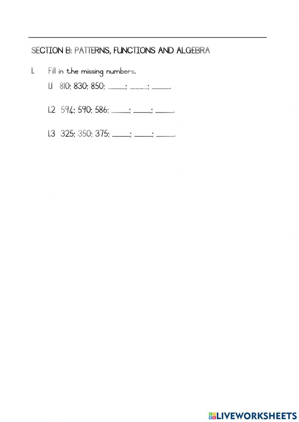 Math exam paper part 1