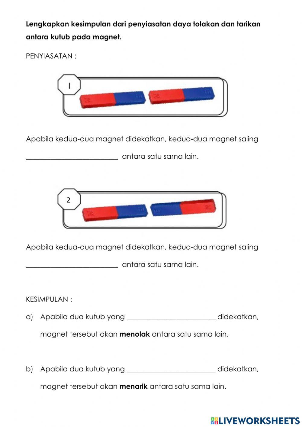 Tarikan dan Tolakan Magnet