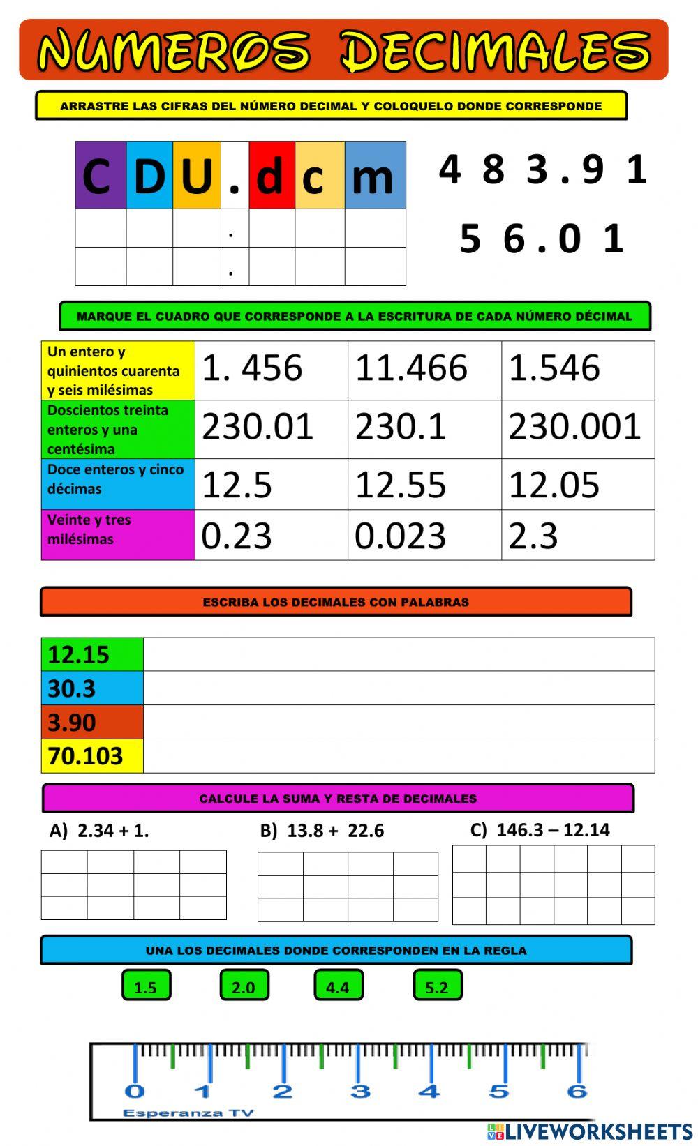 Numeros decimales profe mariela Numeros decimales profe mariela