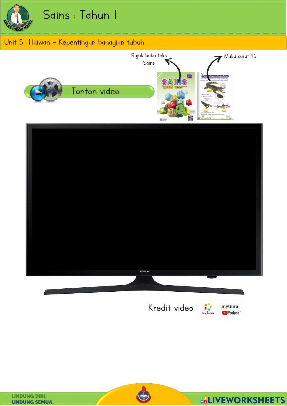 Sains T1 - Kepentingan bahagian tubuh haiwan