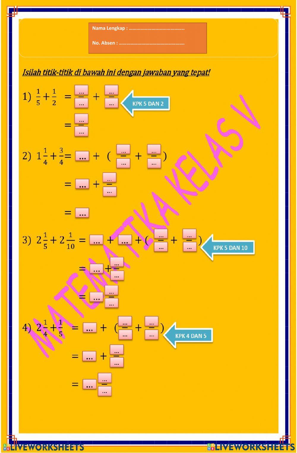 LKPD Pecahan Campuran