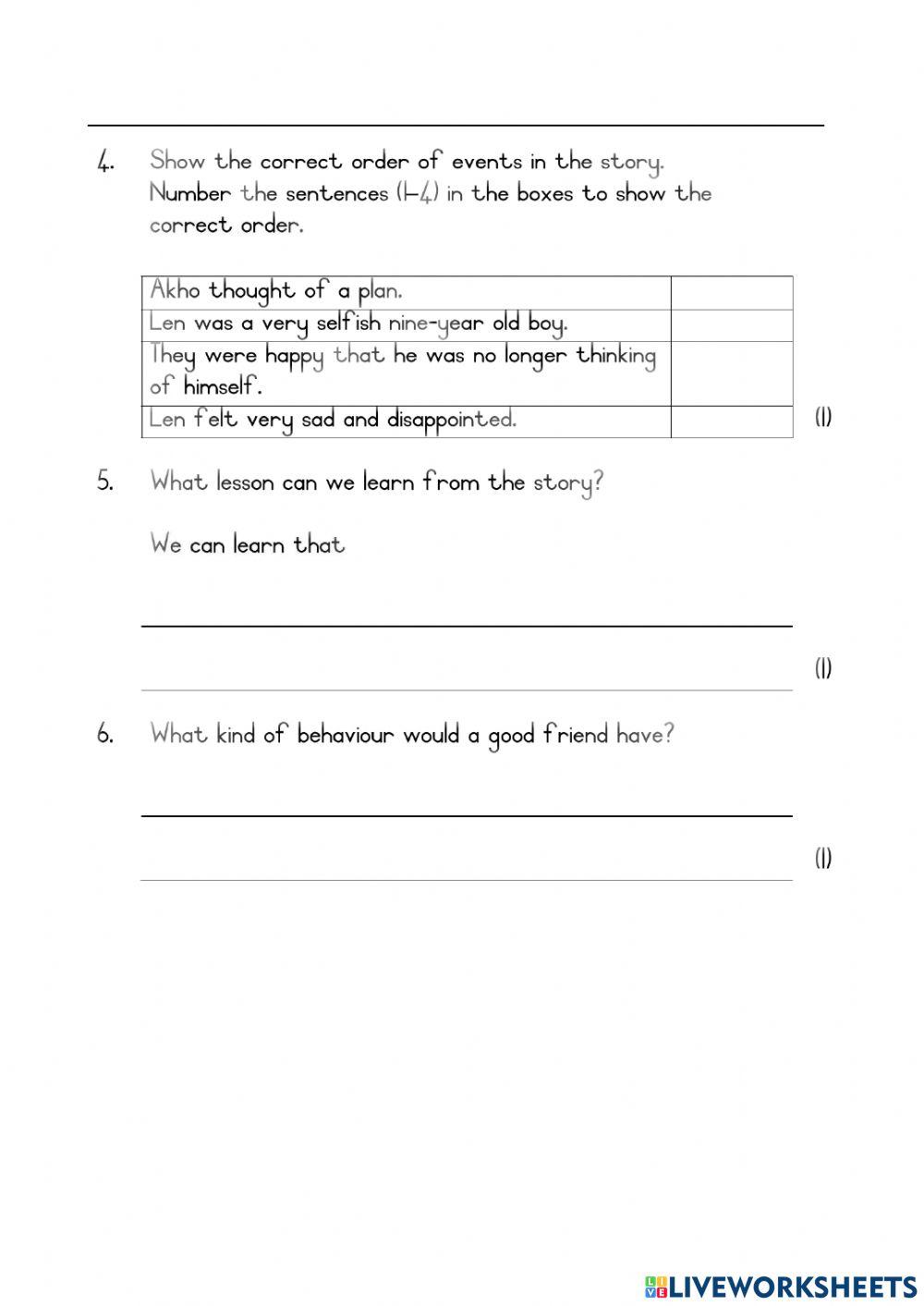 English paper 1 Middle exam