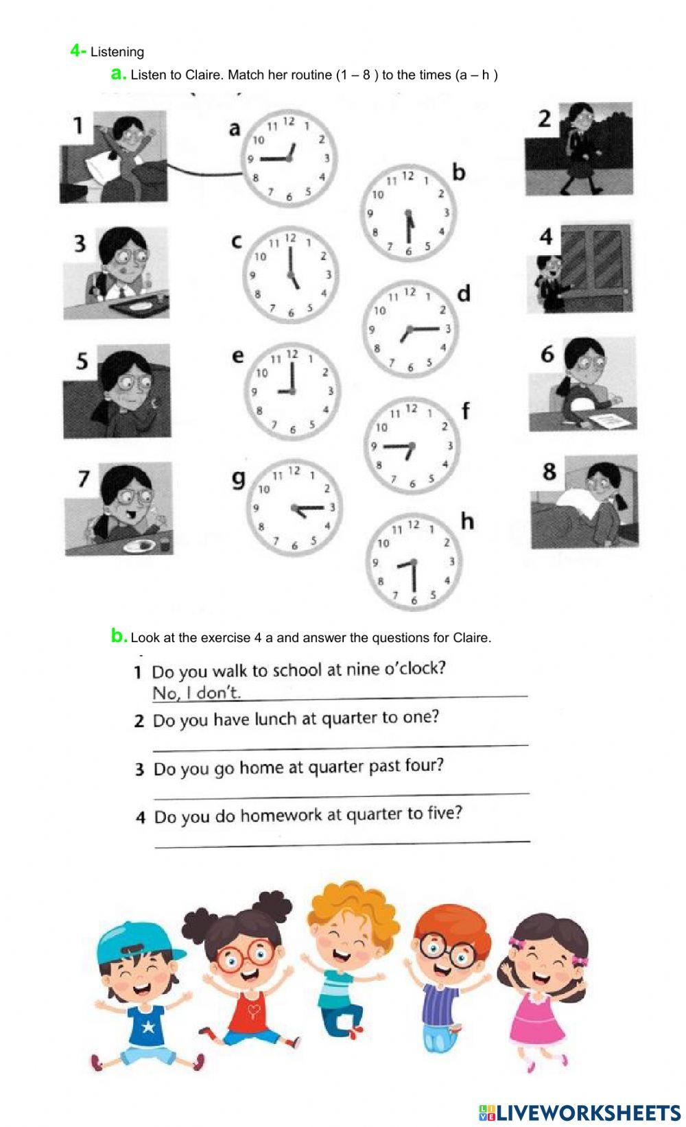 My day, your day- diffrent routines - LISTENING