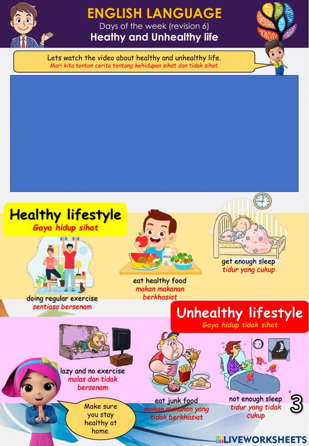 Days of the Week (Revision 6) healthy unhealthy