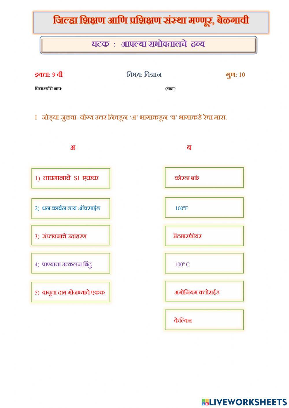 आपल्या सभोवतालचे द्रव्य