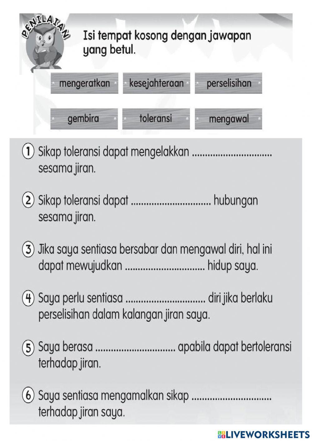 Pendidikan moral - sikap toleransi