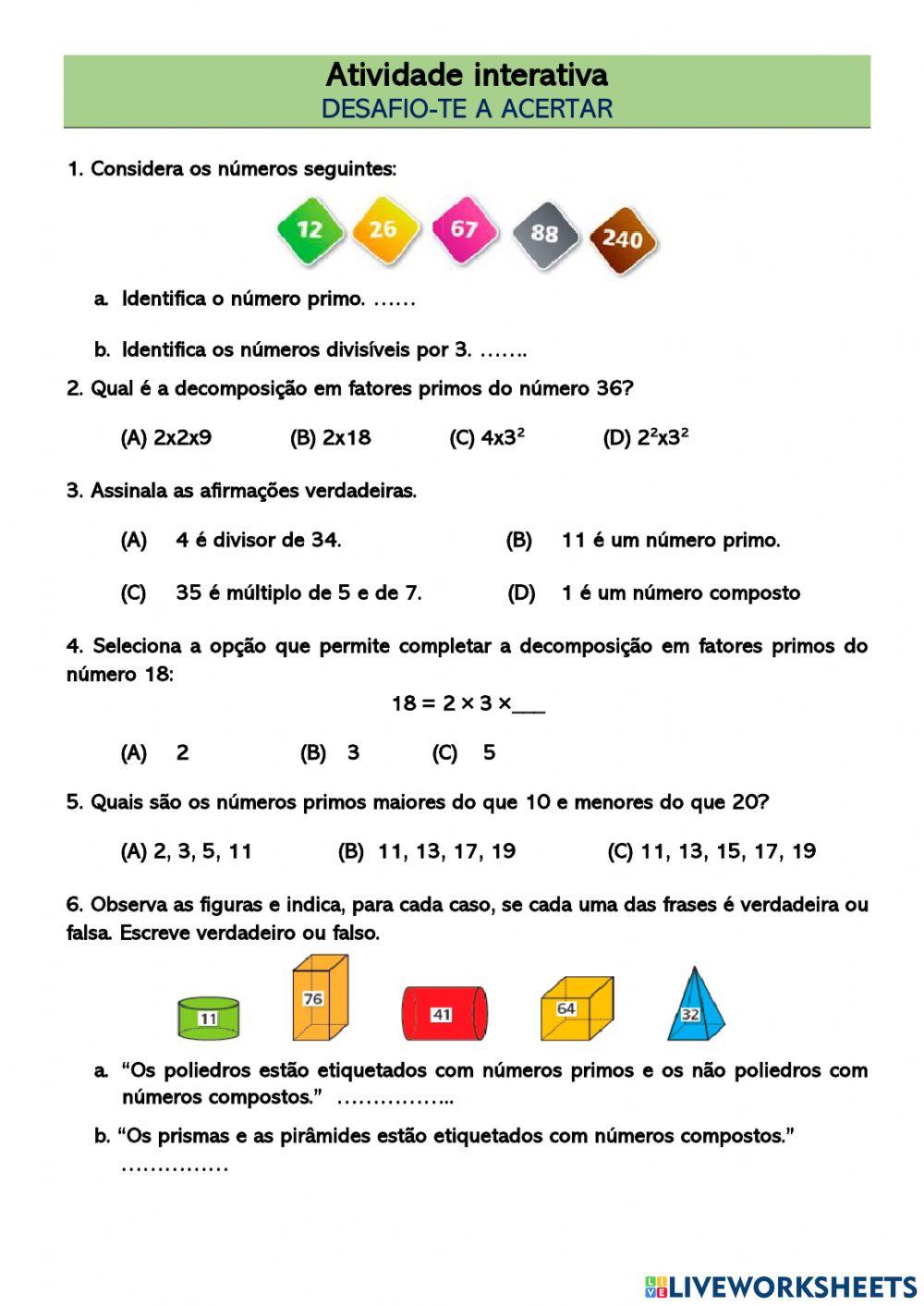 Desafio-te a... acertar