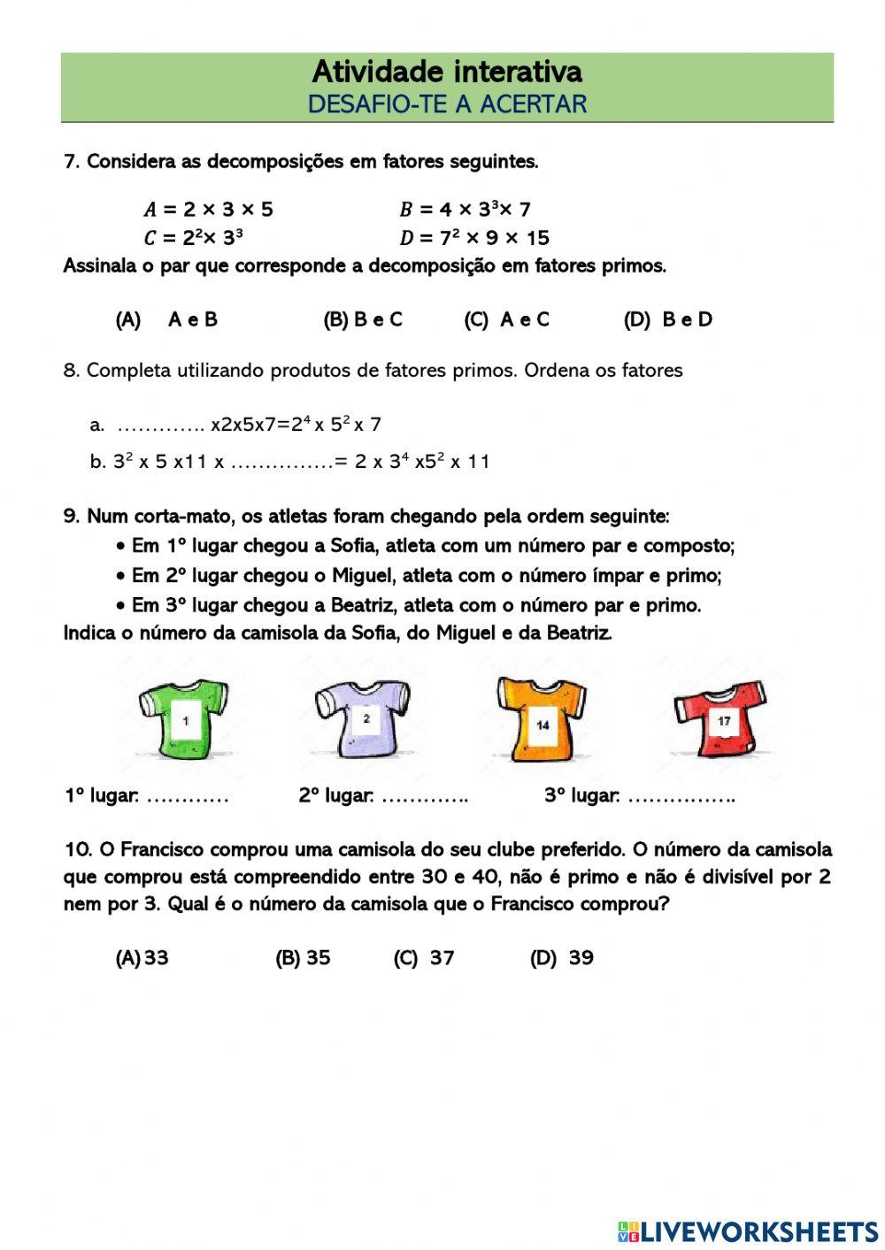 Desafio-te a... acertar