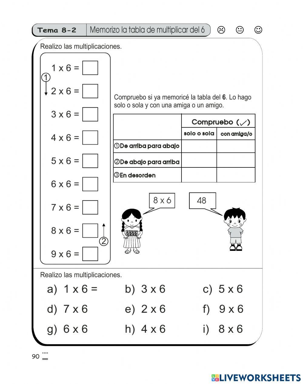 Repaso de tablas del 6 y 7