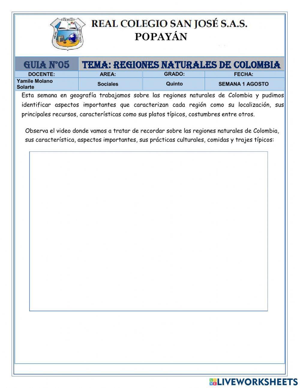 Regiones naturales de colombia