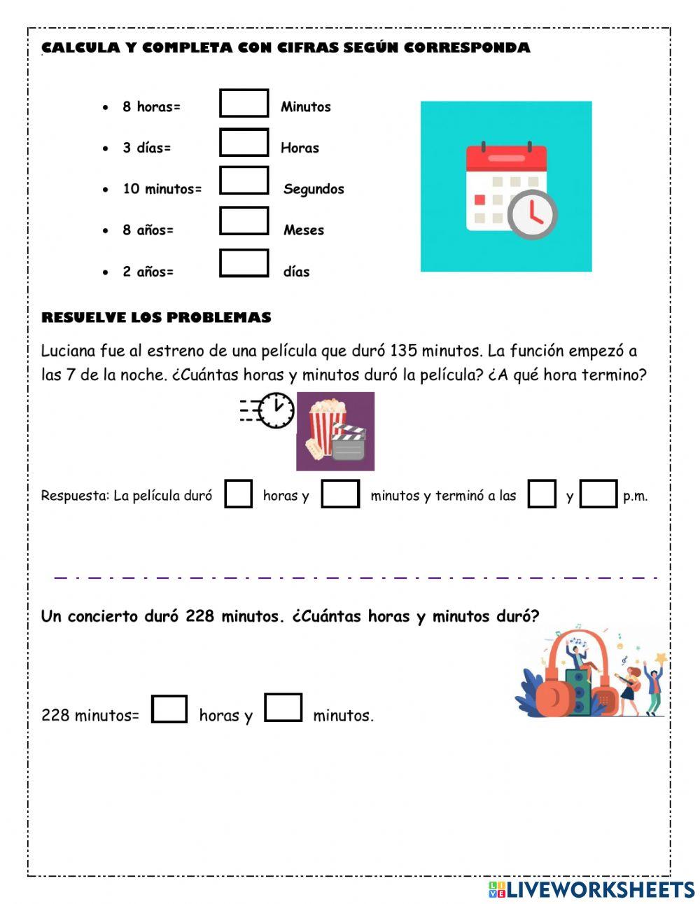 Unidades de Medida: tiempo- longitud