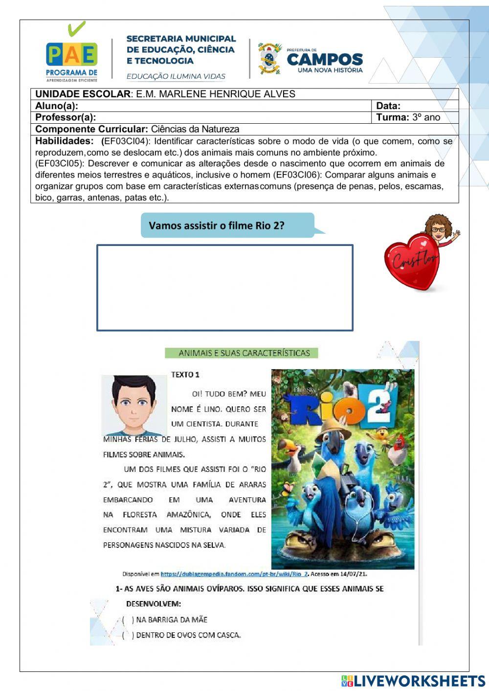 Animais e suas Características