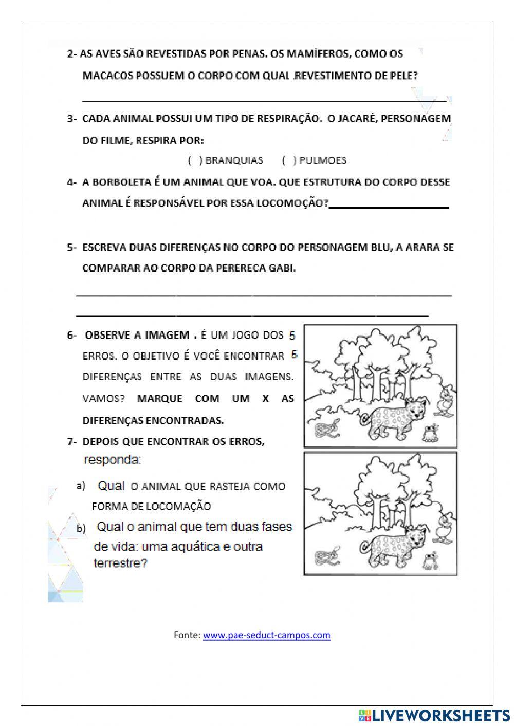 Animais e suas Características