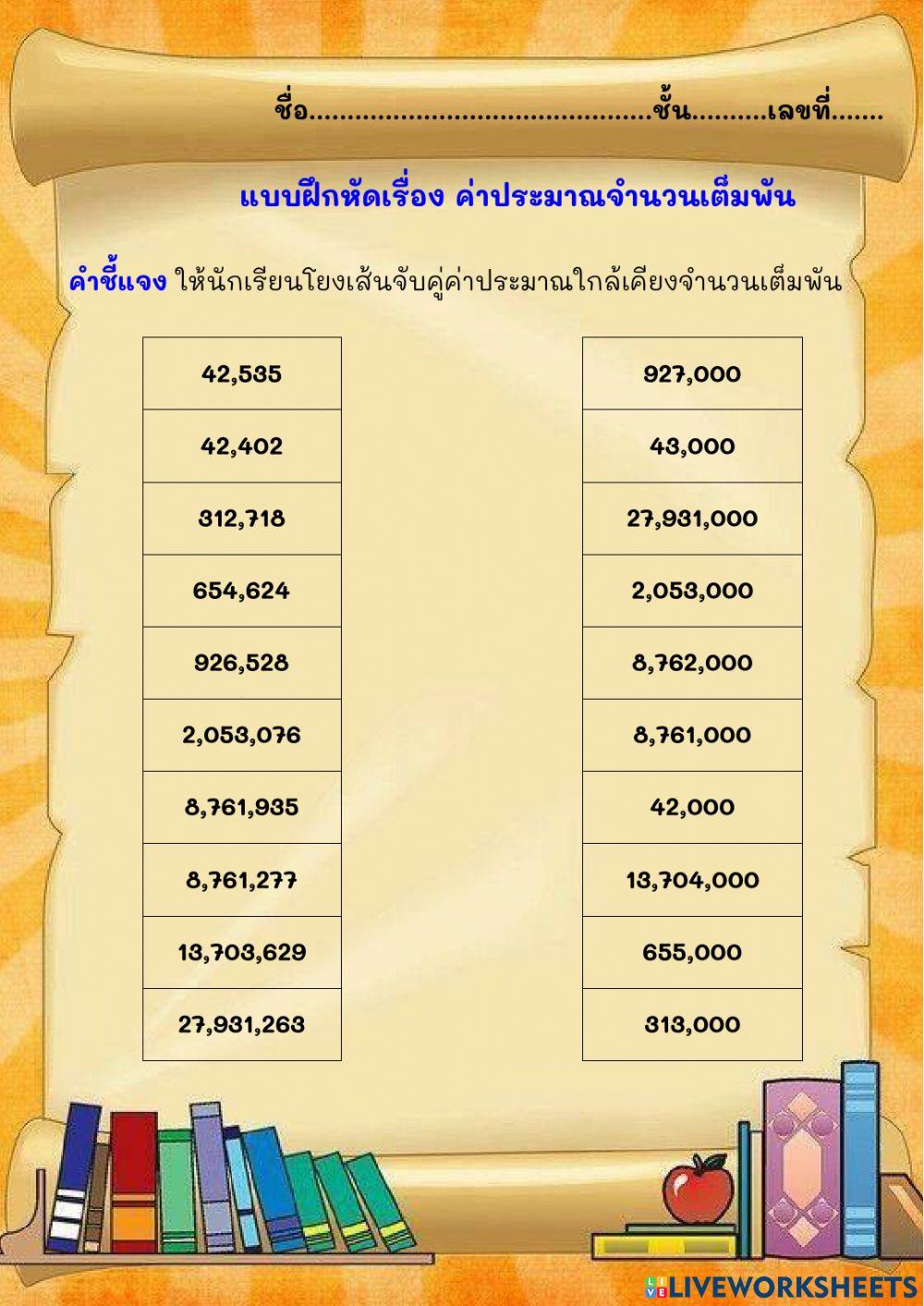 ค่าประมาณจำนวนเต็มพัน