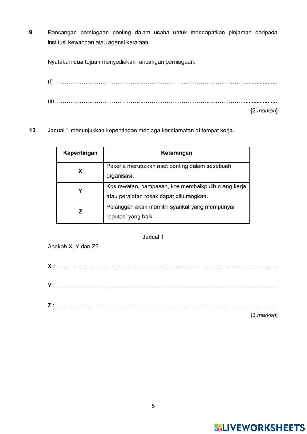SRT BAHAGIAN A - 1 F5