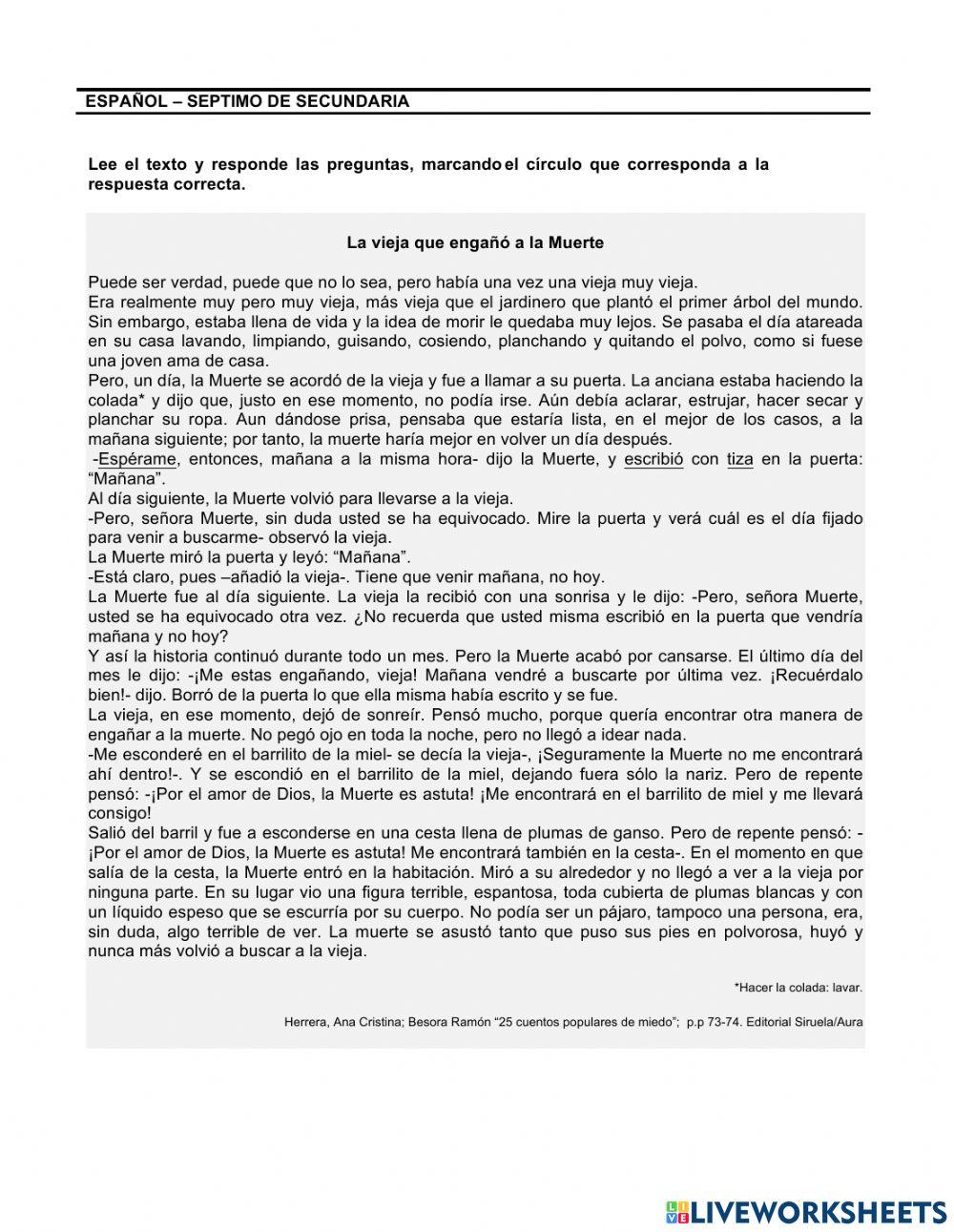 La vieja que vencio a la muerte