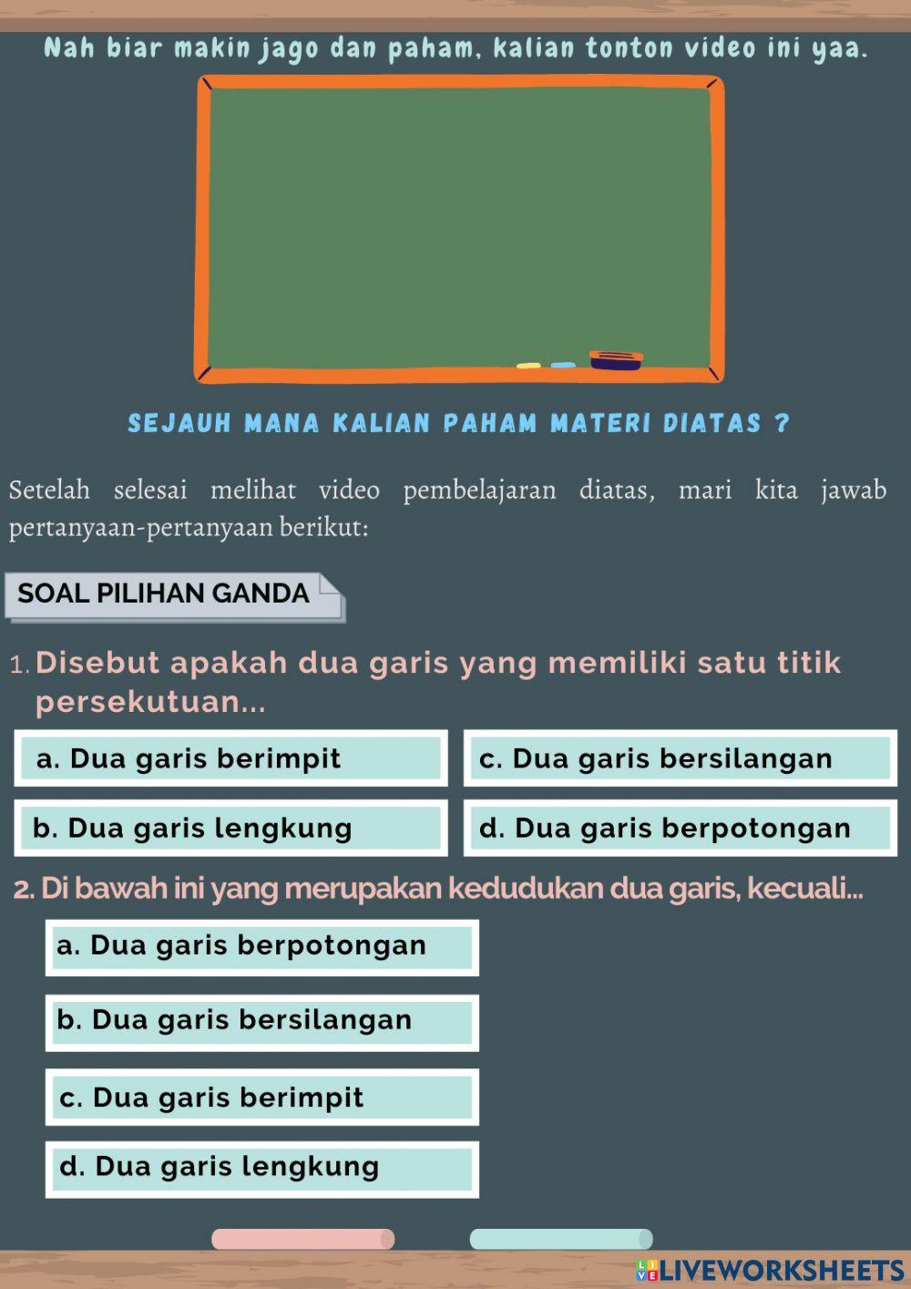 Lembar Kerja Peserta Didik Materi Garis dan Sudut