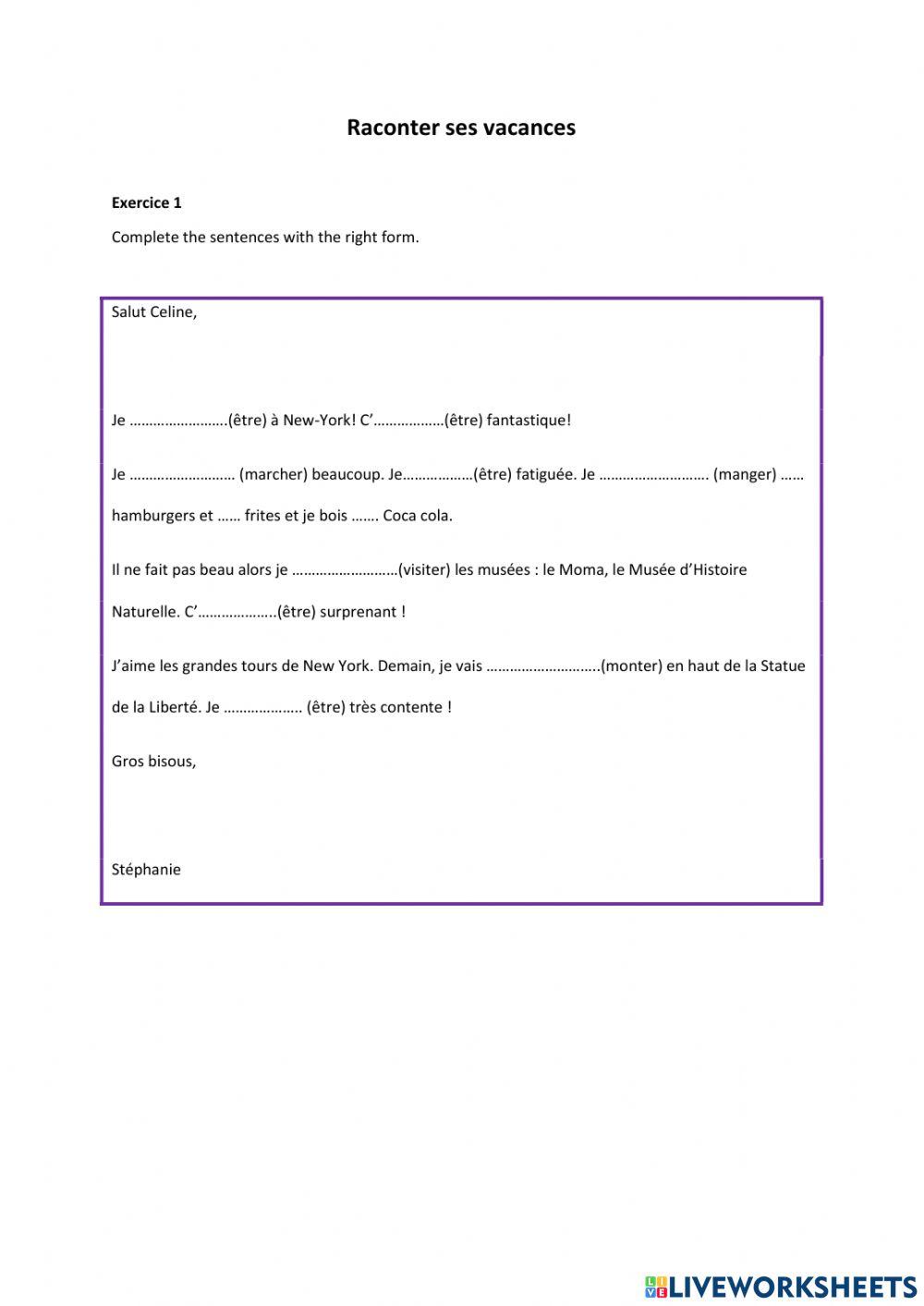 Texte a trous - Carte postale