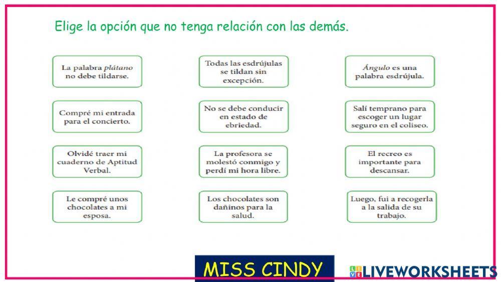 Oraciones eliminadas